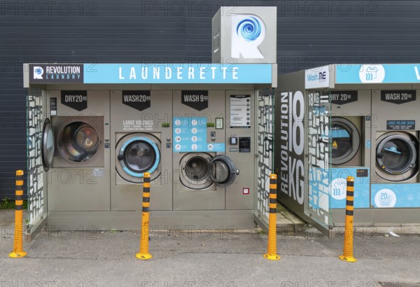 Wash.ME Revolution Laundry launderette service washing machines, Pewsey, Wiltshire, England, UK