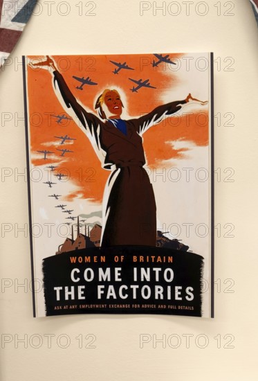 Exhibition of 1940s government public information wartime propaganda posters, Wiltshire, England, UK