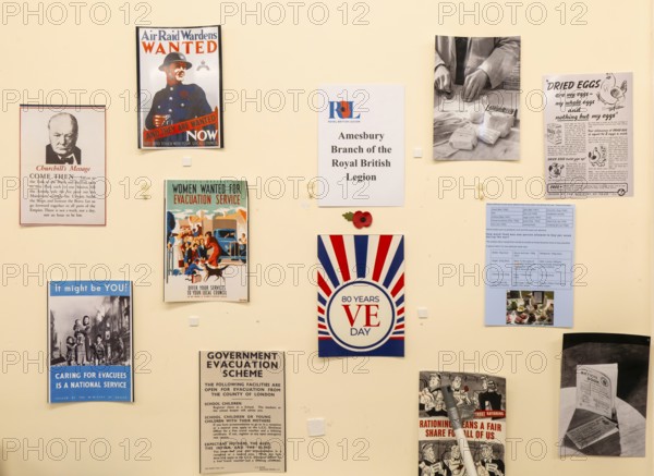 Exhibition of 1940s government public information wartime propaganda posters, Wiltshire, England, UK