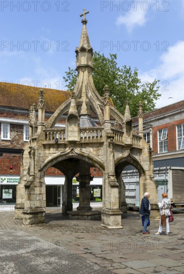 Historic Poultry Cross in city centre of Salisbury, Wiltshire, England, UK market cross built 1594