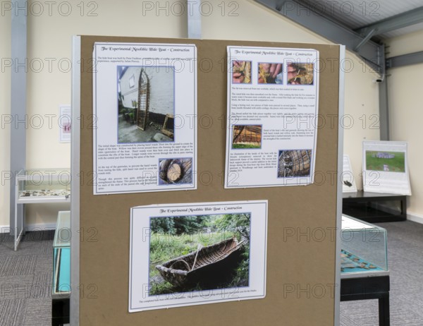 Information about experimental mesolithic hide boat, Amesbury History Centre, Amesbury, Wiltshire, England, UK