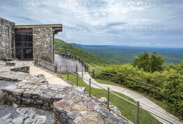 Deck of the Vista Cliffside Restaurant in Cheaha State Park near Delta, Alabama