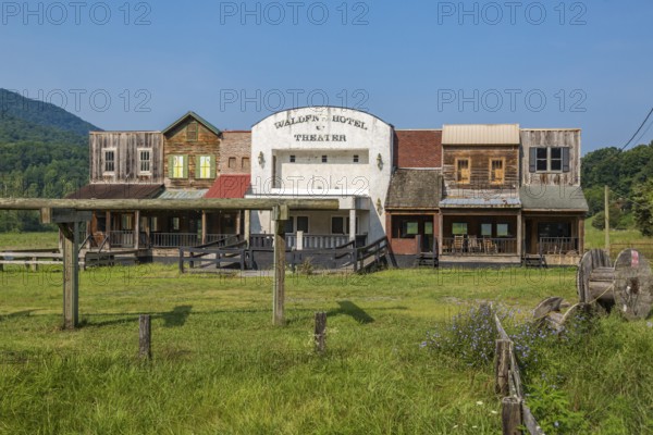 Old Walden's Hotel and Theater props at Walden Creek Stables in Pigeon Forge, Tennessee
