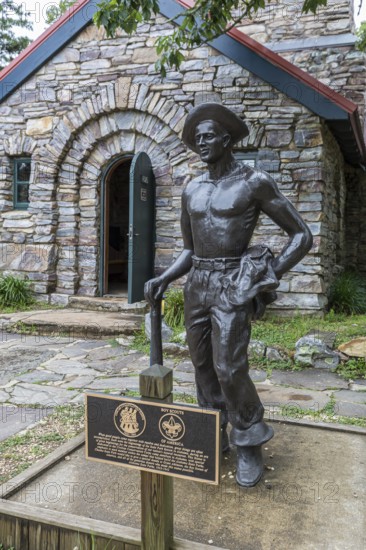 Civilian Conservation Corps (CCC) statue Iron Mike in Cheaha State Park near Delta, Alabama