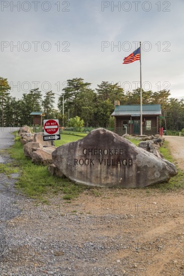 View of Weiss Lake from Cheyene Rock Village park near Leesburg, Alabama
