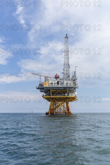 Offshore petroleum drilling rig in the Gulf of Mexico