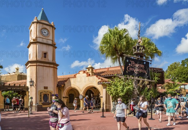 Enchanted Tiki Room attraction in the Adventure Land area of Magic Kingdom at Walt Disney World, Orlando, Florida