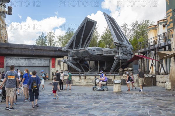 TIE fighter in Star Wars Galaxy's Edge area of Disney's Hollywood Studios theme park