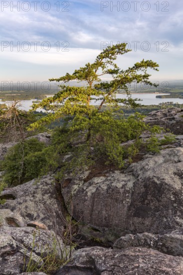 View of Weiss Lake from Cheyene Rock Village park near Leesburg, Alabama