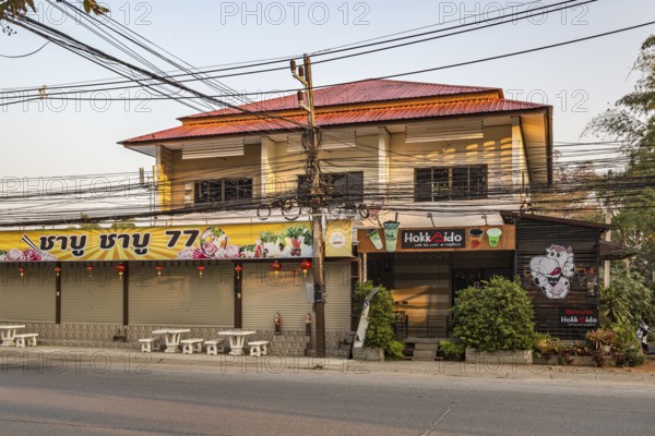 Hokkaido milk tea cafe along Ban Du street in Chiang Rai, Thailand