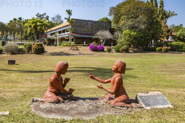 Statue of children playing on the campus of CRRU Shiangrai Rajabhat University in Chiang Rai, Thailand