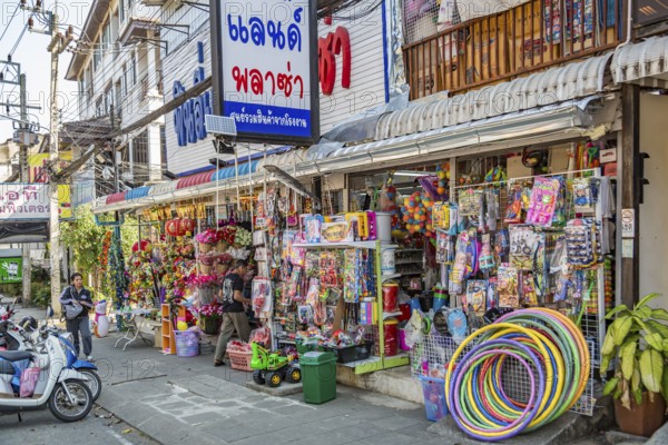 Toy store and flower shop in Chiang Rai Province of Northern Thailand