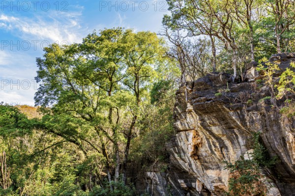 Rock formation in the middle of the rainforest in the state of Minas Gerais in Brazil, Minas Gerais, Brazil
