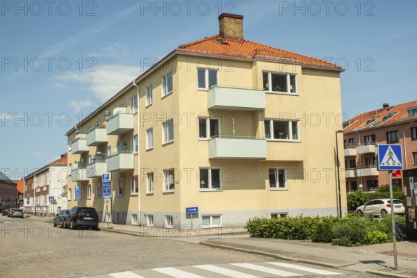Apartment building built in 1936 in Ystad, Skåne County, Sweden, Scandinavia