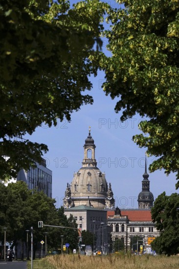 View of the dome of the Church of Our Lady Dresden, Saxony, Germany