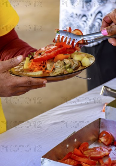 Typical Brazilian food being served in a popular restaurant for the local low-income population, Belo Horizonte, Minas Gerais, Brasil