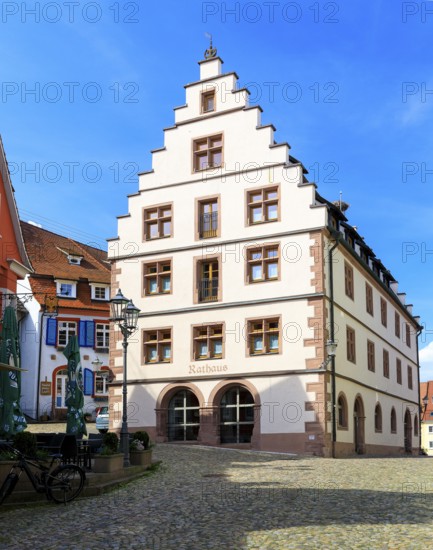 Town hall with stepped gable on the market square, Endingen am Kaiserstuhl, Baden-Württemberg, Germany