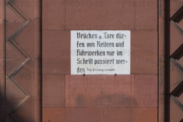 Germersheim Fortress sign, Palatinate, Rhineland-Palatinate, Germany