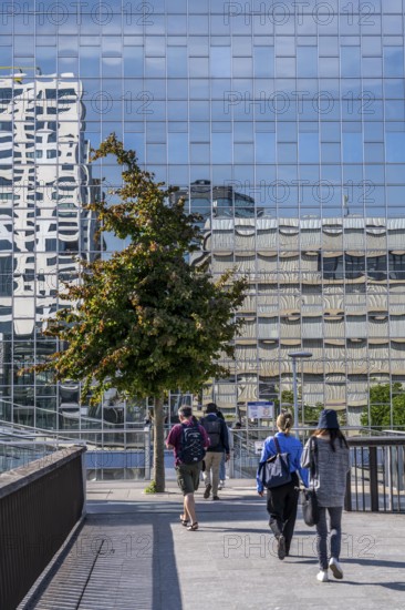 Reflecting facade of the Rabobank building at the central station, Utrecht Centraal, Netherlands