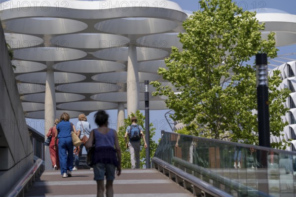 Utrecht Centraal station, station forecourt at Hoog Catharijne shopping centre and station concourse, roof, in the city centre, Netherlands