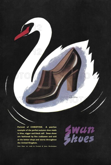 Swan Shoes Christine by Crockett and Jones advert advertising in Country Life magazine UK 1951