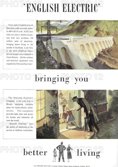 English Electric HEP hydro-electricity power energy advert advertising in Country Life magazine UK 1951