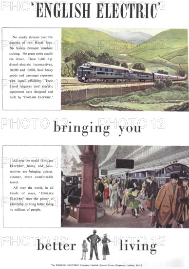 English Electric train railway advert advertising in Country Life magazine UK 1951