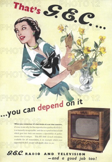GEC radio and television advert advertising in Country Life magazine UK 1951