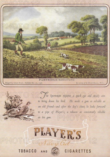 Player's Navy cut Partridge shooting tobacco and cigarettes advert advertising in Country Life magazine UK 1951
