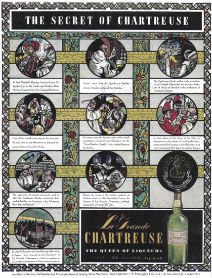 Chartreuse liqueur advertising in Country Life magazine UK 1951