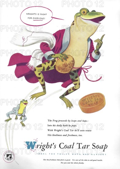 Wright's Coal Tar Soap advert advertising in Country Life magazine UK 1951