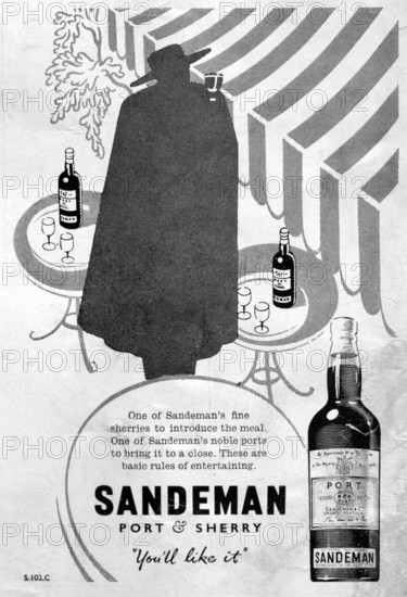 Saneman port and sherry advert London Illustrated News, 1949