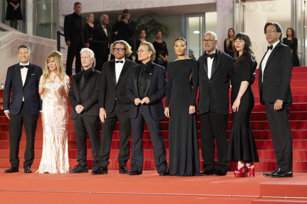 Cannes, France - 16.5.2024: Dede Gardner, Jacknife Lee, Erik Messerschmidt, Bono, Kelly McNamara, Jon Kamen, Jennifer Picht, Dave Sirulnick on the red carpet during the 78th Cannes International Film Festival. The 78th Cannes International Film Festival will take place from 13 to 24 May 2025