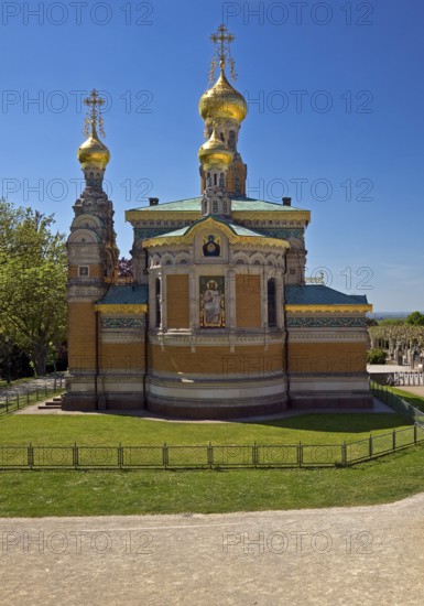 Russian Chapel, church built on imported Russian earth by Léon N. Benois, Mathildenhöhe, Darmstadt, Hesse, Germany