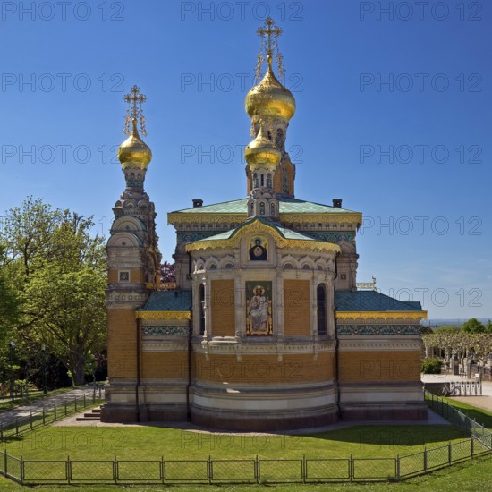 Russian Chapel, church built on imported Russian earth by Léon N. Benois, Mathildenhöhe, Darmstadt, Hesse, Germany