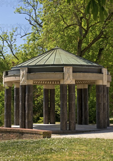 Swan Temple, also known as Albin Müller Pavilion, Ceramic Pavilion, Mathildenhöhe, UNESCO World Heritage Site, Darmstadt, Hesse, Germany