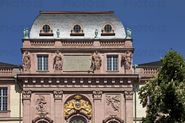 Darmstadt Residential Palace, main portal of the new building by Louis Rémy de la Fosse, Darmstadt, Hesse, Germany