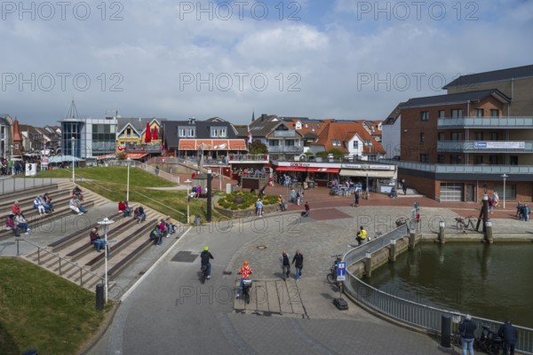 View of the town, Am Hafen, Büsum, North Sea, Schleswig-Holstein, Germany