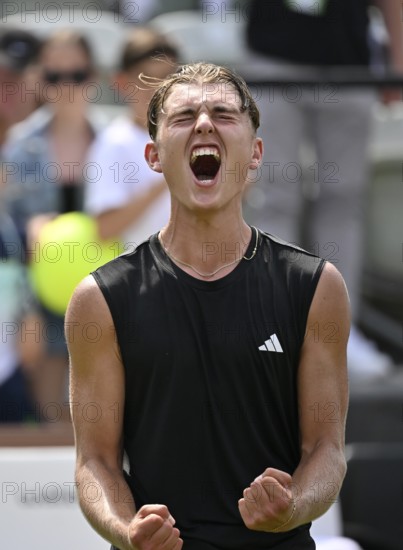 Justin Engel GER Cheering Emotion Gesture Gesture after match win, Tennis, ATP 250, BOSS Open 2025, Stuttgart, Baden-Württemberg, Germany