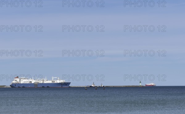 LNG tanker NEPTUNE at Mukran harbour on Rügen, Mecklenburg-Western Pomerania, Germany