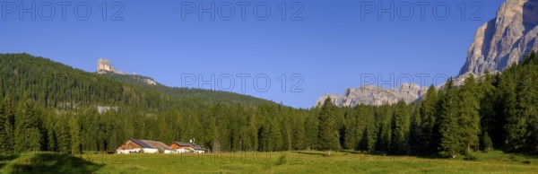 Peziè de Parù on the way to Passo Giau, Giau Pass, north side, behind Cinque Torri, Dolomites, Veneto, Italy
