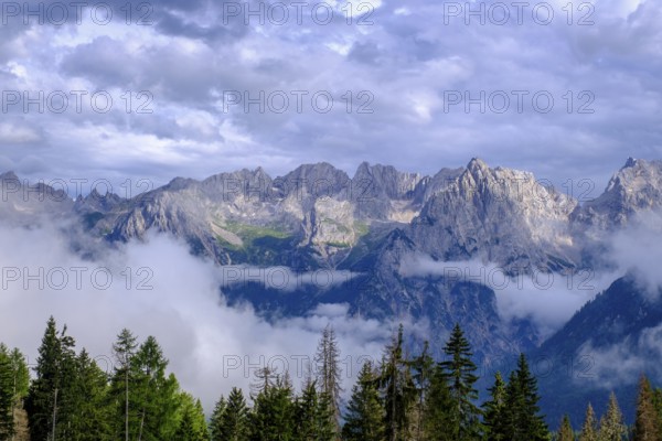 View from Passo Tre Croci, Marmole Group, Cador Dolomites, Auronzo di Cadore, Dolomites, Veneto, Italy