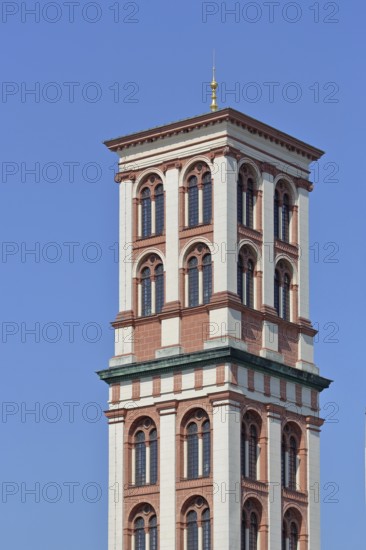 Tower of the Museum of Natural History and Prehistory, spire, cut-out, Dessau, Dessau-Roßlau, Saxony-Anhalt, Germany