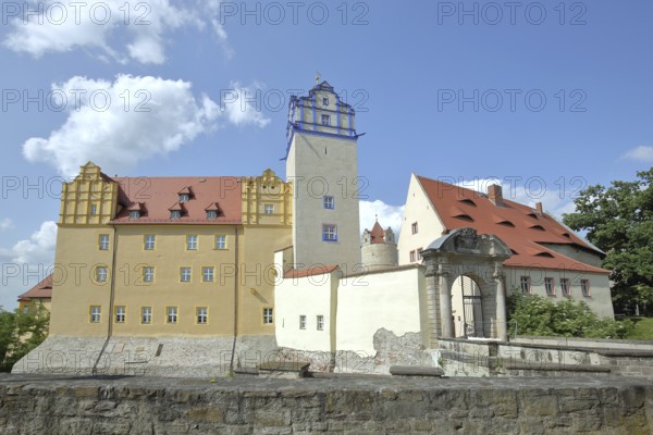 Renaissance Castle and Blue Tower, Portal, Museum, Bernburg, Saxony-Anhalt, Germany