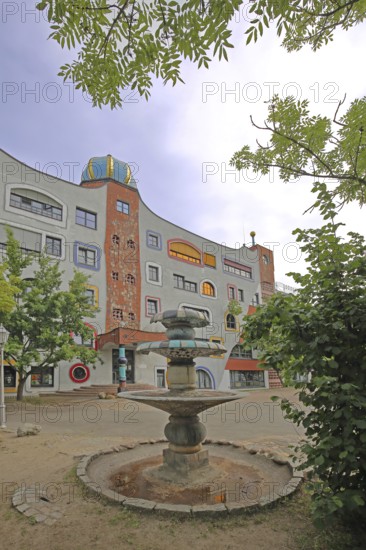 Luther-Melanchthon-Gymnasium, Hundertwasser School, Hundertwasser House, Luther city Wittenberg, Fläming, Saxony-Anhalt, Germany
