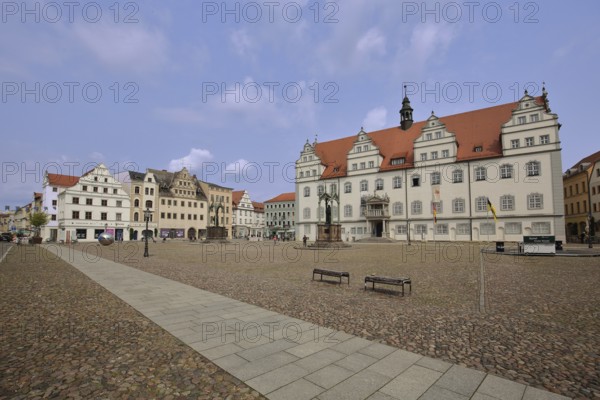 Old town hall on the market square, Renaissance, Luther city Wittenberg, Fläming, Saxony-Anhalt, Germany