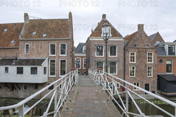Vrouwenbrug, woman's bridge over the Damsterdiep, Appingedam, province of Groningen, Netherlands