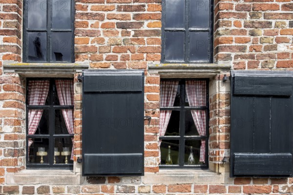 Georgian bar window in brick façade, Province of Groningen, Netherlands