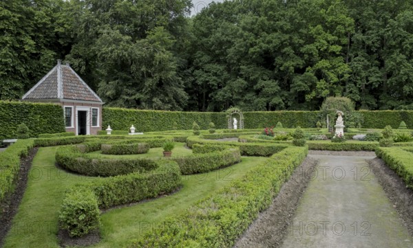 Garden of the Menkemaborg in Uithuizen, province of Groningen, Netherlands