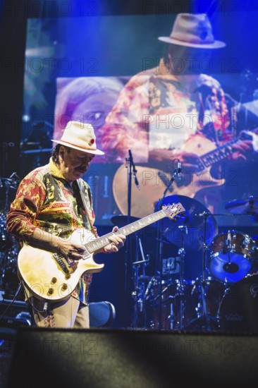 Carlos Santana, singer and guitarist of Santana live on Oneness Tour 2025 at the Uber Arena in Berlin on 13 June 2025